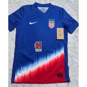 Nike 2024 USWNT 4Star USA Adv vaporKnit Away Soccer Jersey FJ1526 418 Kids Large